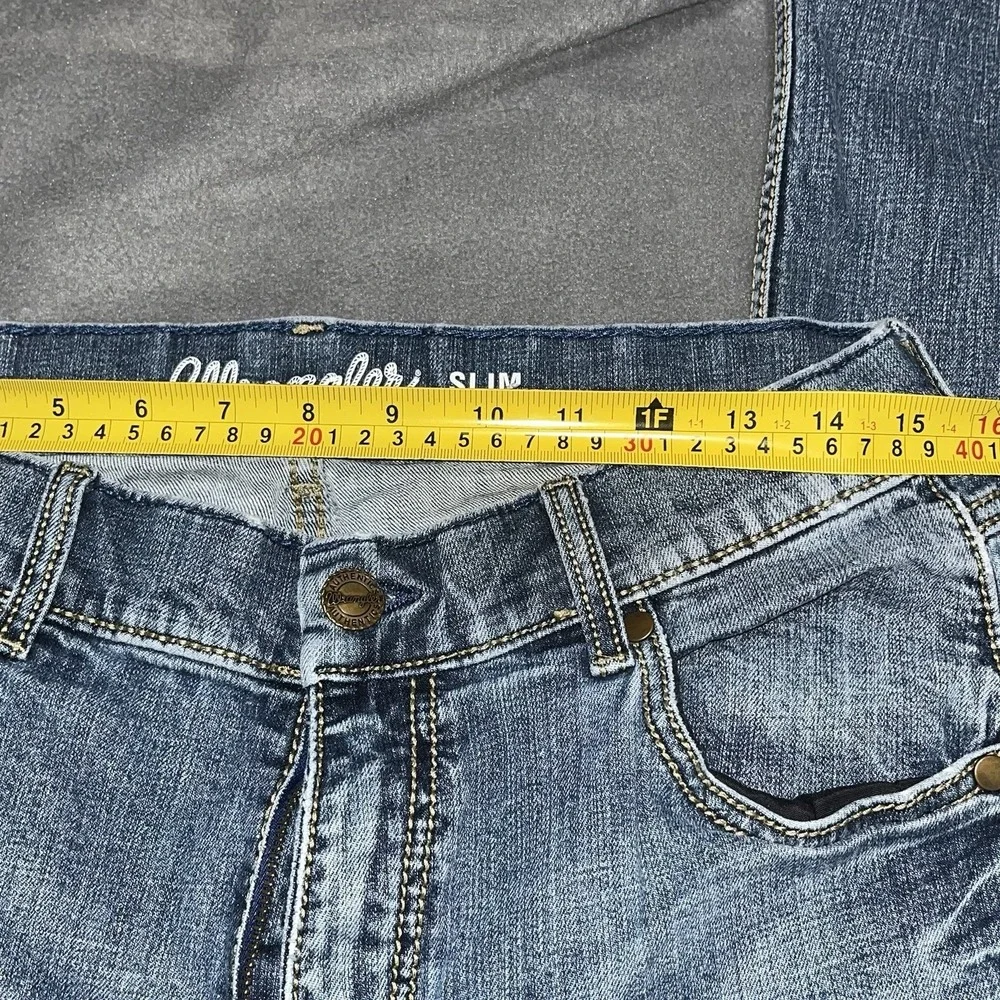 Wrangler Retro Slim Boot Jeans Denim Cowboy Western 33x36 Hole @Right Hip Pocket